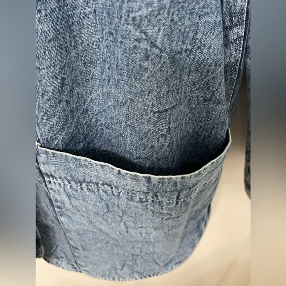 Rolla’s Denim Chambray Blue Sherpa Jacket Size Large - Picture 6 of 12